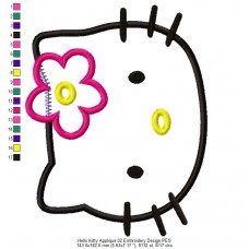 Hello Kitty Applique 02 Embroidery Design